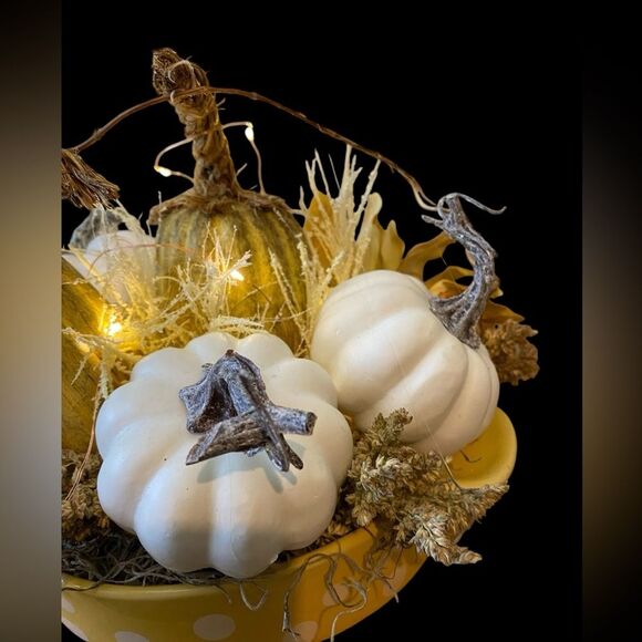 NEW Fall Centerpiece | fall decor | handmade | Pumpkin Arrangement | Lighted - Picture 8 of 10